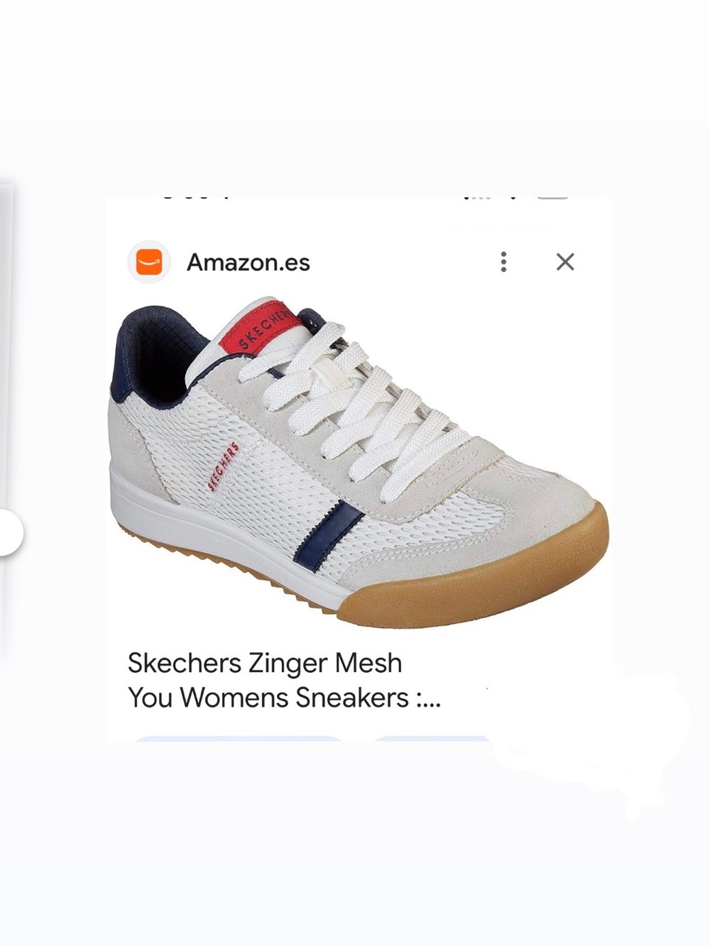 Skechers Women’s White Mesh Sneakers with Red and Navy Accents
